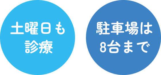 土曜日も診療 駐車場は8台まで